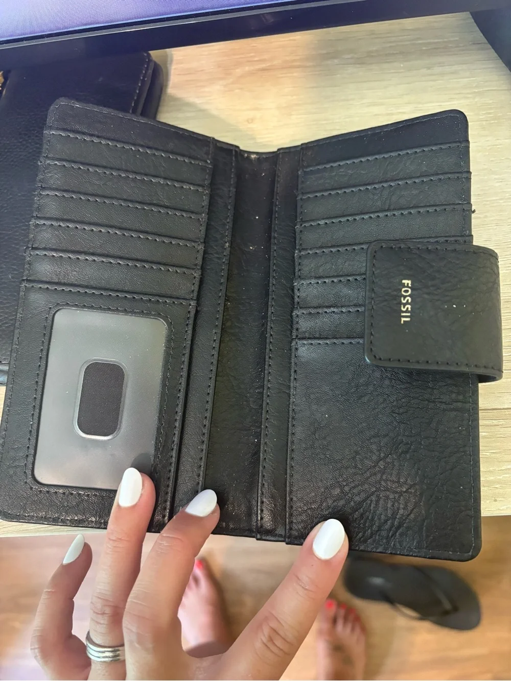 Fossil wallet leopard